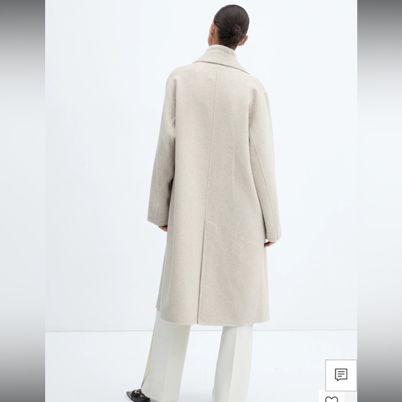 Mango handmade oversized wool coat XXS Light Pastel Grey Ref. 57025138 - Picture 3 of 9